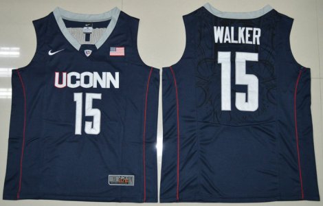 Maillot De Basket NCAA Uconn Huskies Kemba Walker 15 College Basketball Marine